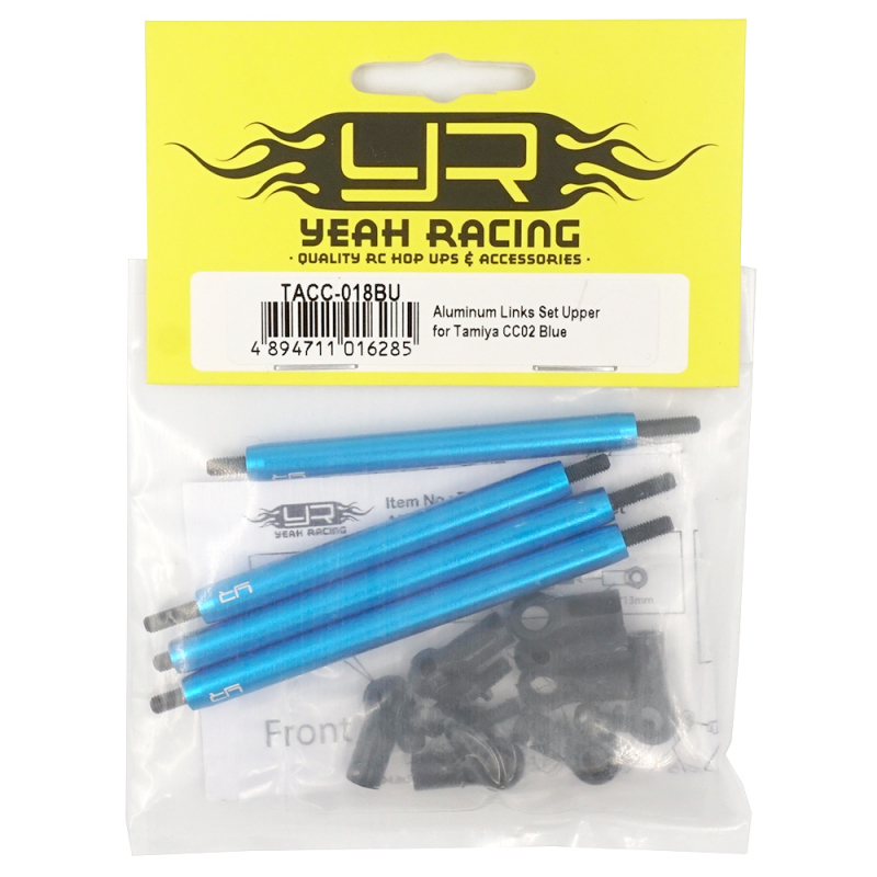 Aluminium  Link Set (oben) für Tamiya CC-02 Blau