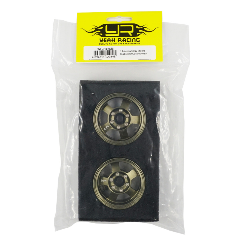 Yeah Racing 1.9 Aluminium CNC 5S Beadlock Felgen Gold Titanium (2)