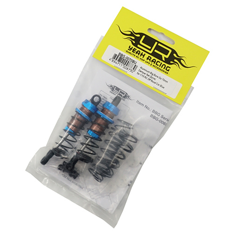 Yeah Racing 70mm Aluminium Big Bore Go Dämpfer Set blau für 1/10 Offroad (2)