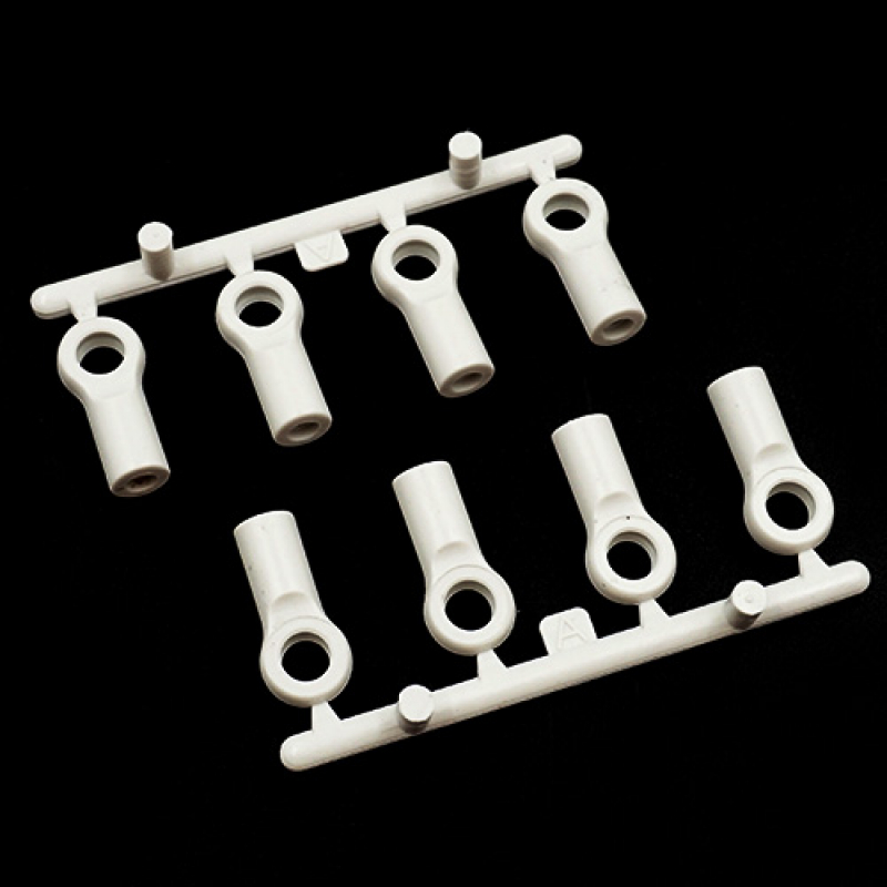 Plastic Ball End 4.8x13mm 8pcs White