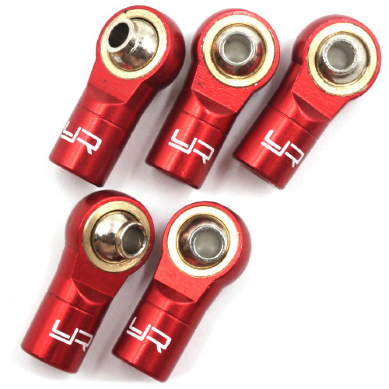 Yeah Racing Aluminum Reversed Thread M3 Rod Ends 5pcs Red