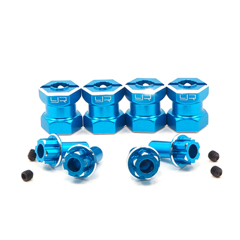 Aluminium 12mm-Sechskant Radmitnehmer Set für Crawler 15mm Offset (blau)