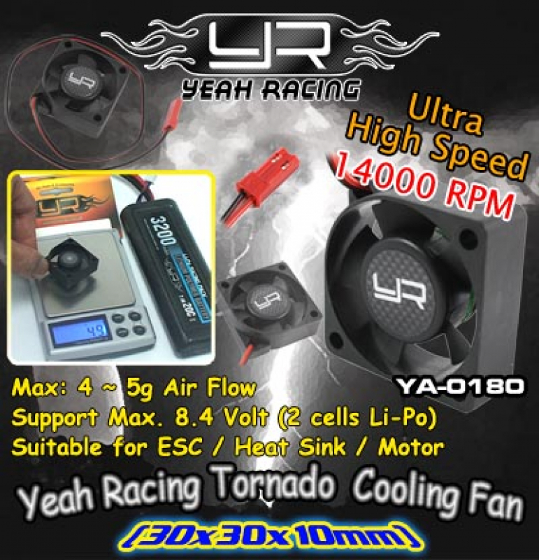YR Tornado High Speed Cooling Fan für Regler und Motorkühlkörper schwarz