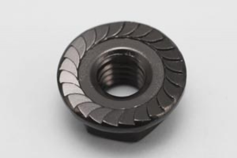 Preview: Yokomo  M4 Aluminum Serrated Flange Nuts (Black) (4)