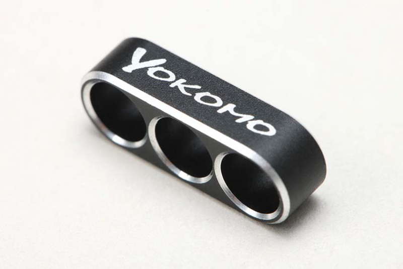 Yokomo Aluminum wire guide for 12 gauge (black/3 holes)