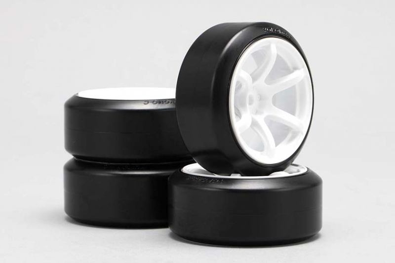 Yokomo DRC Drift Competition Pre-assembled Tires (6mm Offset, 4 pieces)