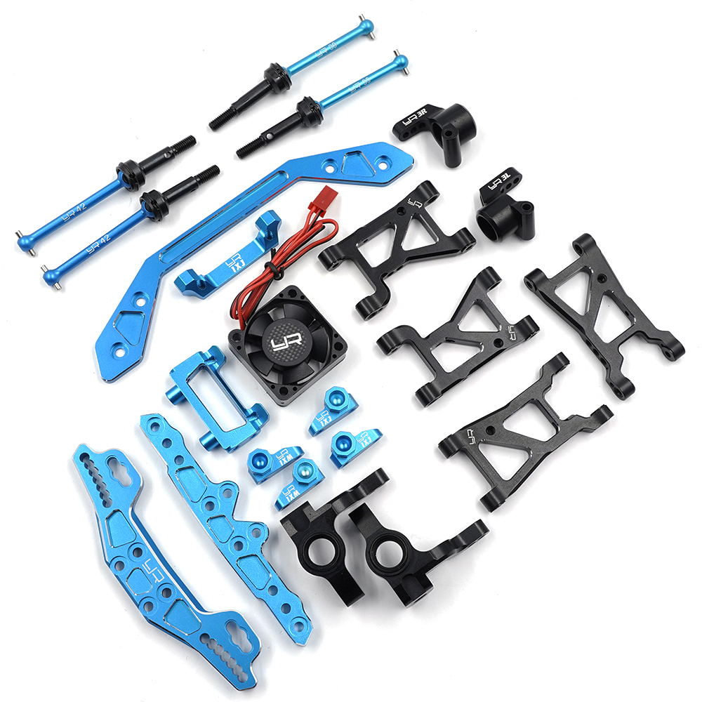 Kayhobbis - Onlineshop for RC Cars - Drift - Crawler - Yeah Racing Aluminum  Essential Conversion Kit Blue & Black For Tamiya XV-01