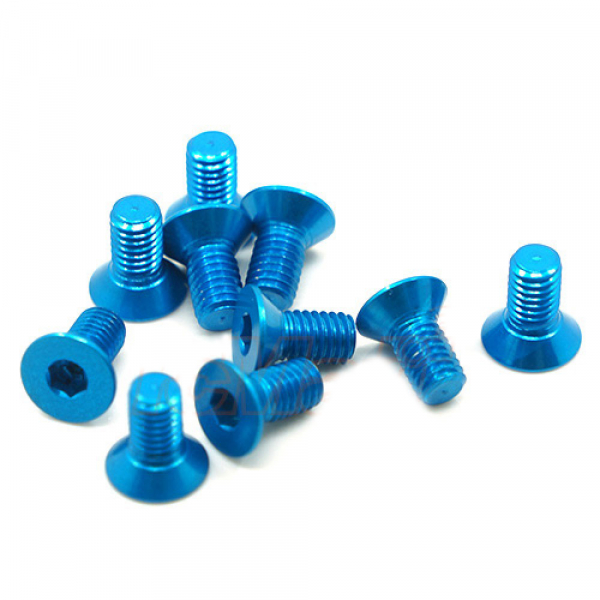Yeah Racing Senkkopfschraube blau 7075 Aluminium 3x10mm (10)
