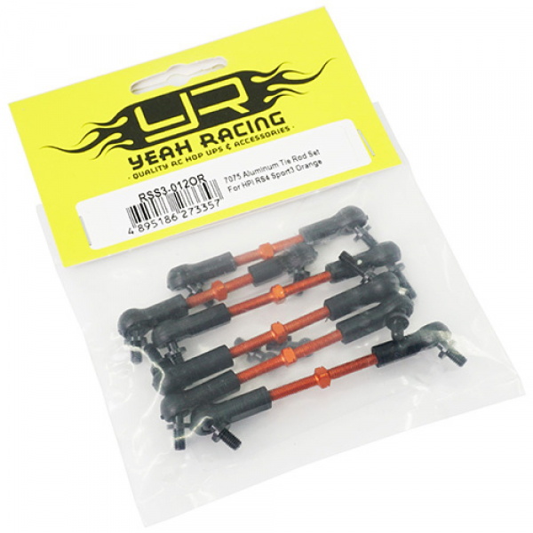 Yeah Racing 7075 Aluminium Spurstangensatz für HPI RS4 Sport3 Orange