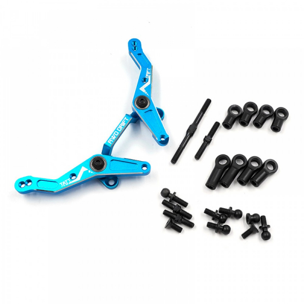 Yeah Racing Aluminum RWD Large Angle Steering Rack for Tamiya TT02D TATT-S03 Blue