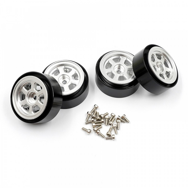 Yeah Racing Aluminium CNC 6S Beadlock Felgen Set Silber für Traxxas TRX-4M