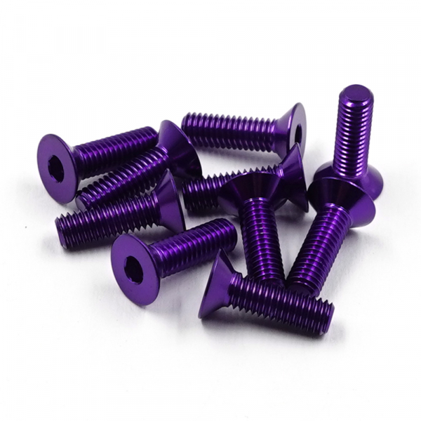 Yeah Racing Senkkopfschraube purple 7075 Aluminium 3x10mm (10)
