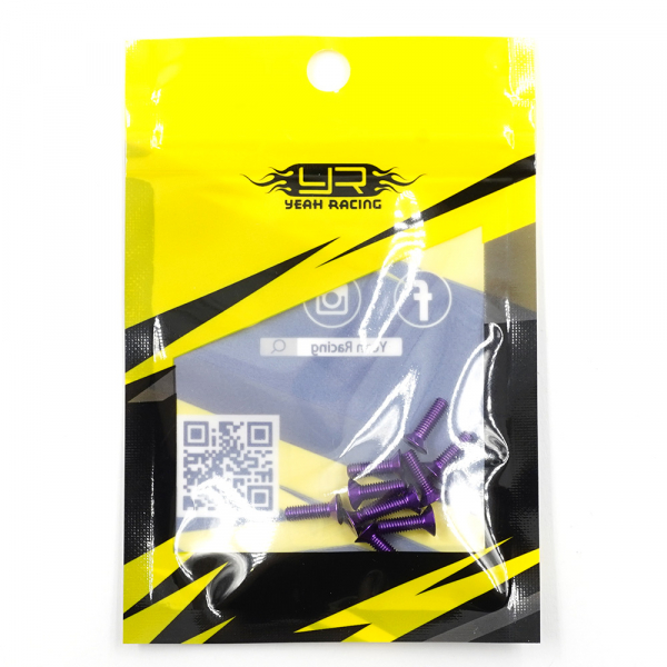 Yeah Racing Senkkopfschraube purple 7075 Aluminium 3x10mm (10)