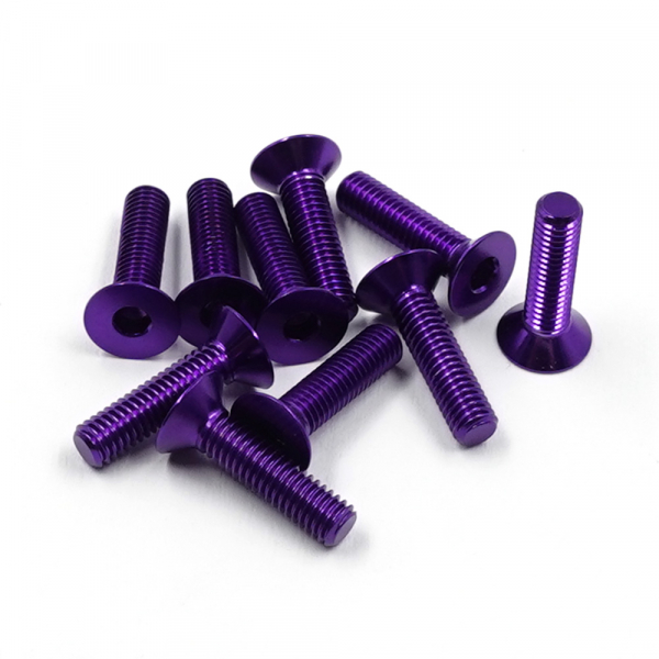 Yeah Racing Senkkopfschraube purple 7075 Aluminium 3x12mm (10)