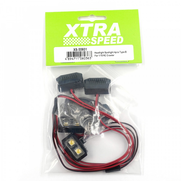 Xtra Speed Scheinwerfer Spotlights 4 Stück Typ B (5–8V) für 1/10 RC Crawler