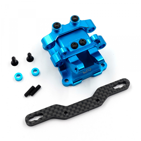 Yeah Racing Aluminum Gearbox Cover w/Carbon Damper Mount For Tamiya TT02