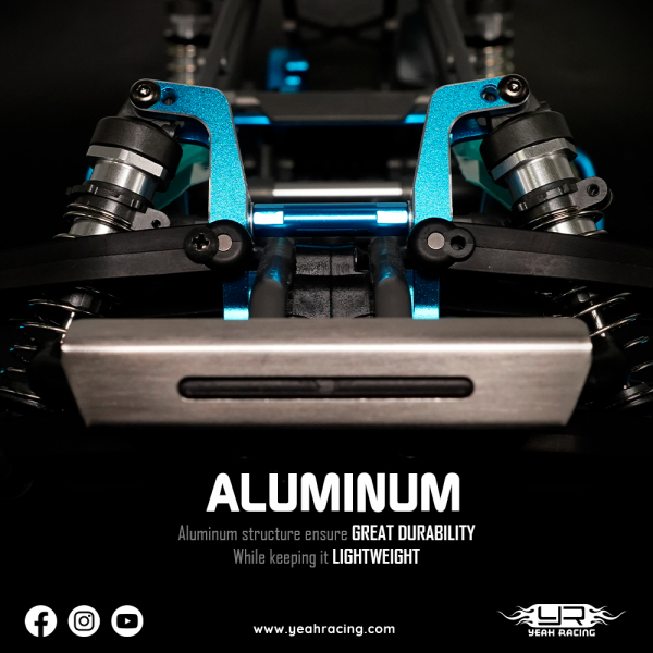 Yeah Racing Aluminium Dämpferstrebe vorne/hinten für Tamiya BBX (BB-01) Blau