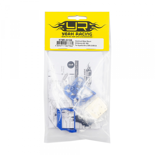 Yeah Racing Motorhalterung aus Aluminium 90-94mm blau für Kyosho Mini-Z MR-03/MR-04