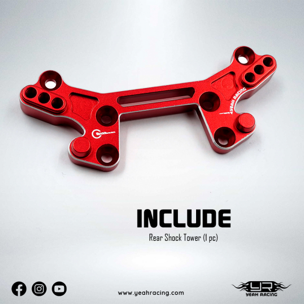 Yeah Racing Aluminium Schock Tower hinten für Kyosho 1/10 Fazer Mk2 - Rot