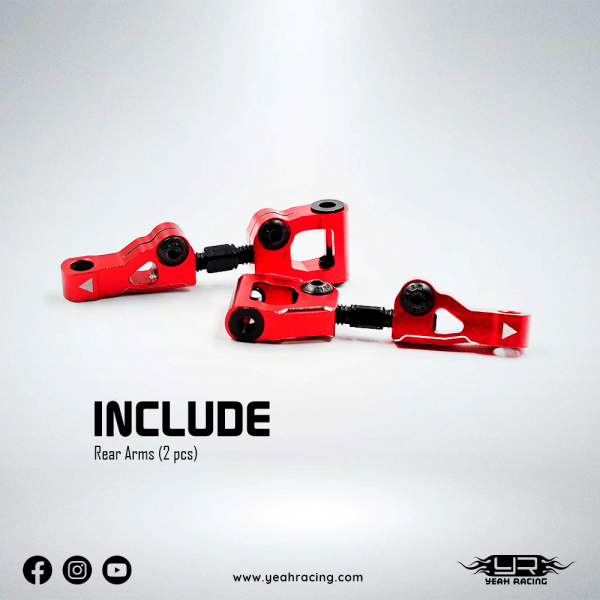 Yeah Racing Aluminium Querlenker hinten/oben für Kyosho 1/10 Fazer Mk2 - Rot