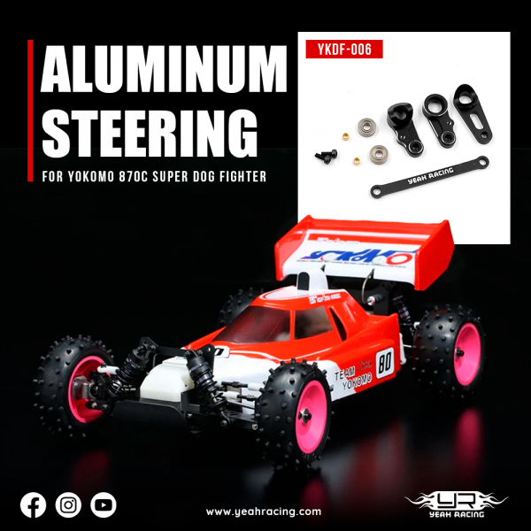 Yeah Racing Alu Lenkung mit Lagersatz für Yokomo 870C Super Dog Fighter YZ10 2023