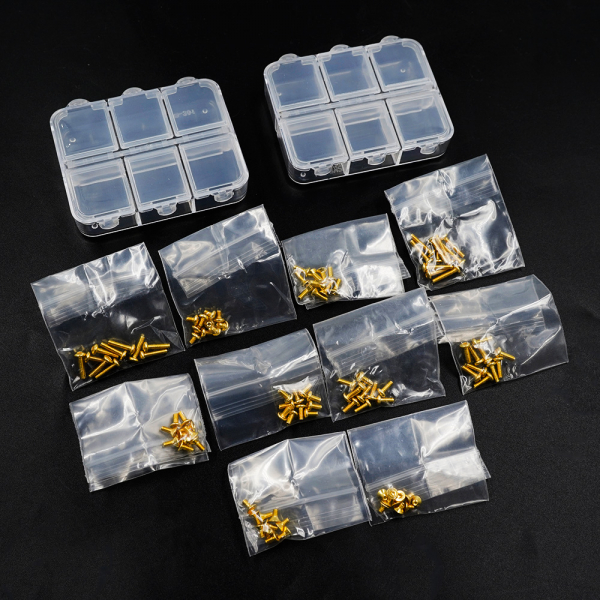 Yeah Racing Stainless Steel Gold Coated M2 Screw Assorted Set (100pcs) w/Mini Box