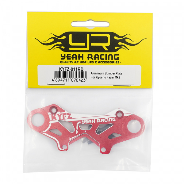 Yeah Racing Aluminium Bumper Plate für Kyosho 1/10 Fazer Mk2 - Rot