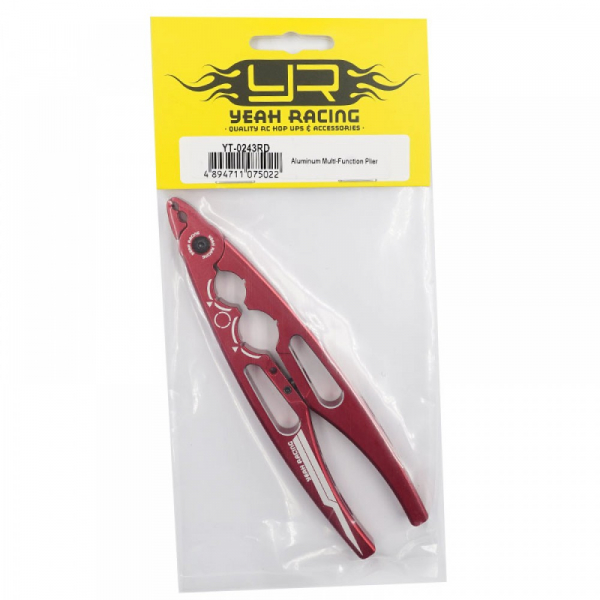 Yeah Racing Aluminum Multi-Function Plier Red for Shock Building, turnbuckles