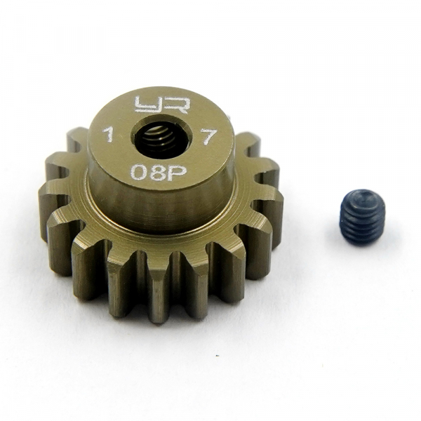 Yeah Racing Aluminum 7075 Hard Coated Motor Pinions 0.8M 17T For Tamiya Car