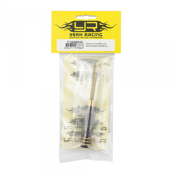 Yeah Racing Aluminum 4.5mm Lock Nut Driver Black Gold (Mini-z)