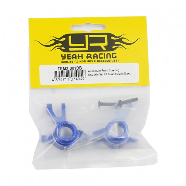 Yeah Racing Aluminium Achsschenkelsatz vorne Blau für Traxxas Mini Maxx, Mini XRT