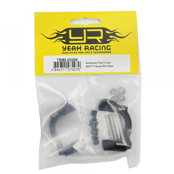 Yeah Racing Aluminium C Hub Set vorne Schwarz für Traxxas Mini Maxx, Mini XRT