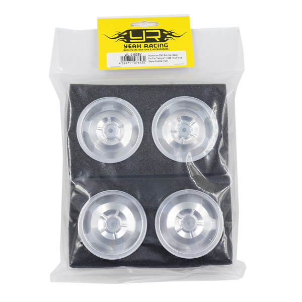 Yeah Racing Aluminium CNC Felgen Silber (4WD) für Tamiya TT-02B Top Force Super Avante (TD4)