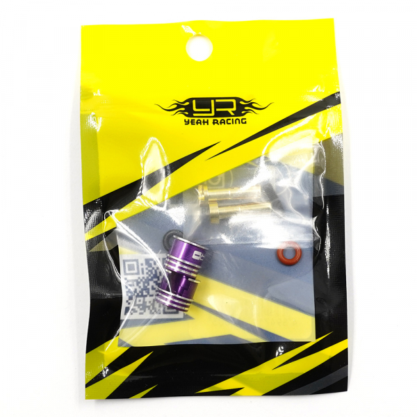Yeah Racing Aluminum 4mm Bullet Plug w/Grips (Purple)