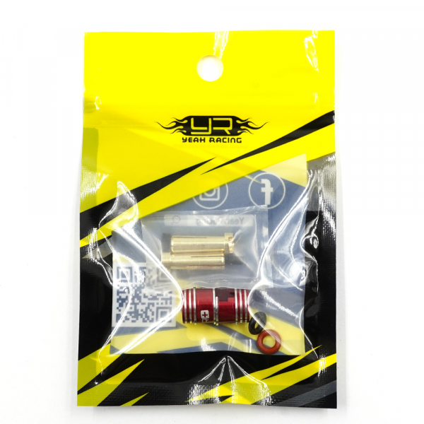 Yeah Racing Aluminum Grips 5mm Bullet Plug für Akku - Rot