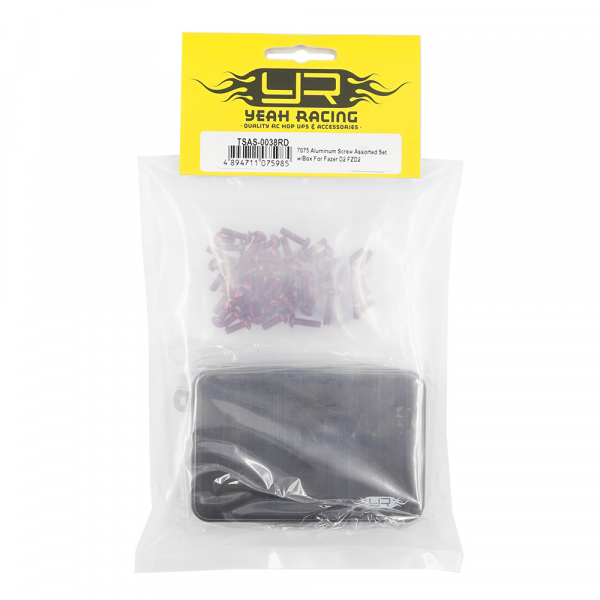 Yeah Racing 7075 Aluminum Screw Assorted Set w/Box For Kyosho Fazer D2 FZD2 - Red