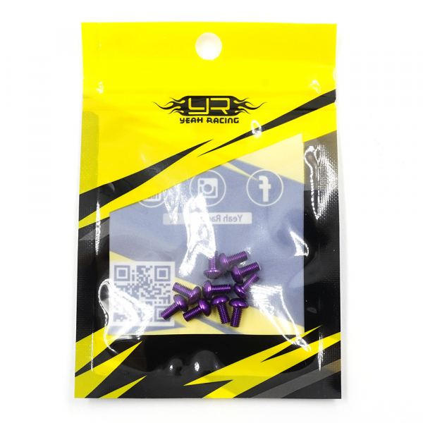 Yeah Racing Linsenkopfschraube puple 7075 Aluminium 3x6mm (10)