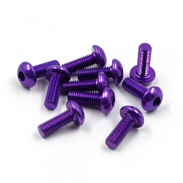 Yeah Racing Linsenkopfschraube purple 7075 Aluminium 3x8mm (10)