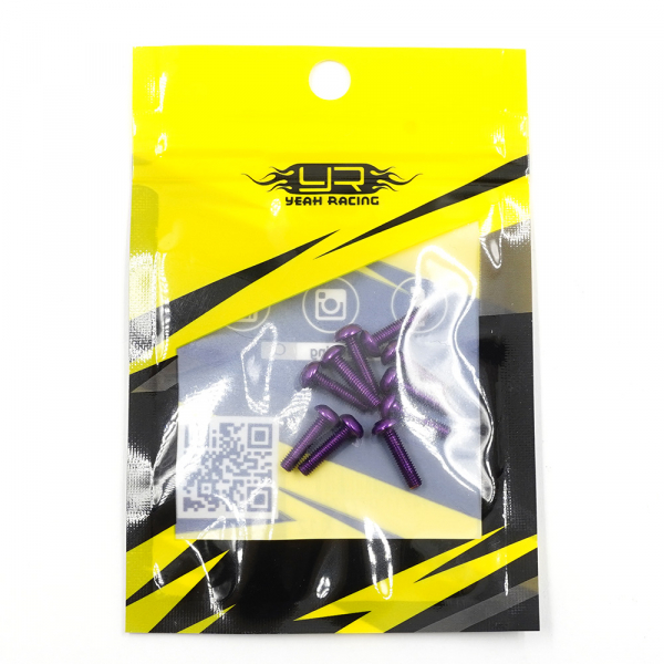 Yeah Racing Linsenkopfschraube purple 7075 Aluminium 3x10mm (10)