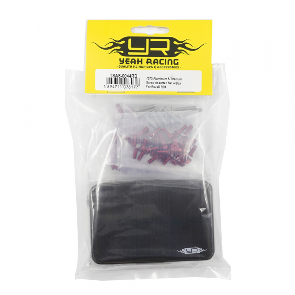 Yeah Racing 7075 Aluminum & Titanium Screw Assorted Set w/Box For ReveD RDX (Red)