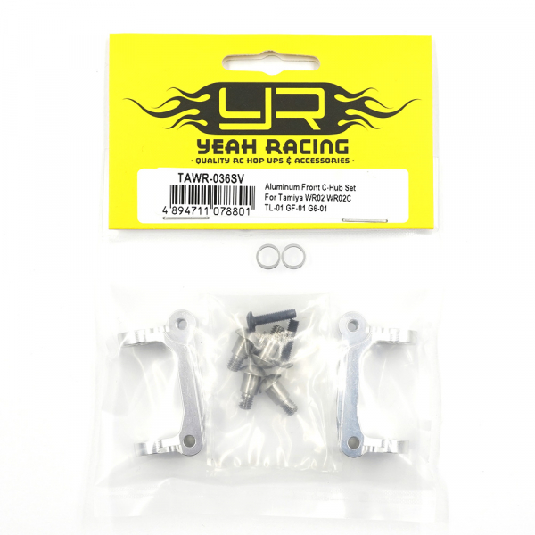 Yeah Racing Aluminium C-Hub Set vorne silber für Tamiya WR02 WR02C TL-01 GF-01 G6-01
