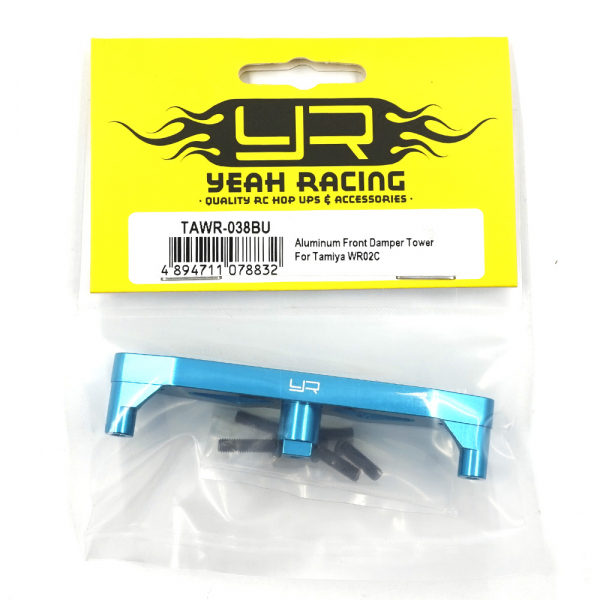 Yeah Racing Aluminium Dämpferhalterung vorne blau für Tamiya WR02C