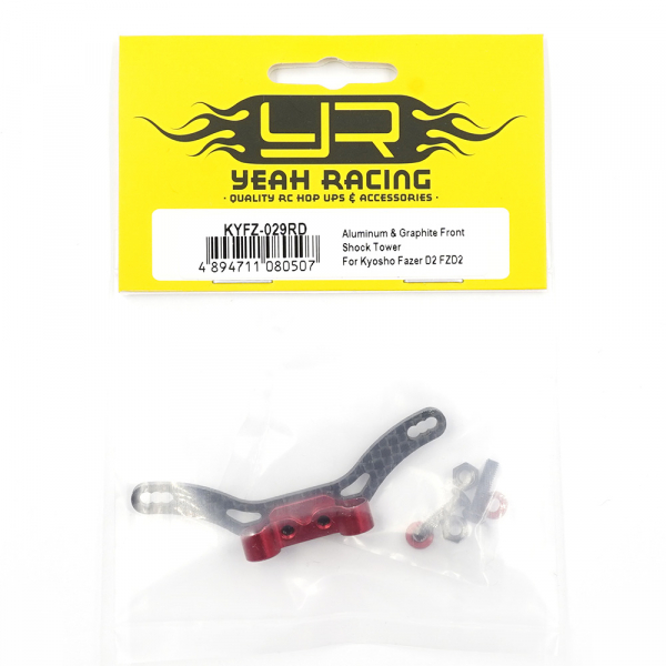 Yeah Racing Aluminium/Graphit Stoßdämpferbrücke vorne für Kyosho Fazer D2 FZD2