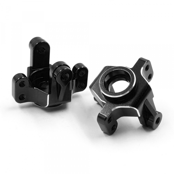 Yeah Racing Aluminum Steering Blocks 2pcs For Team Associated RC10 Rally / Semi-Truck 6x6 6WD / Apex2 (Black)