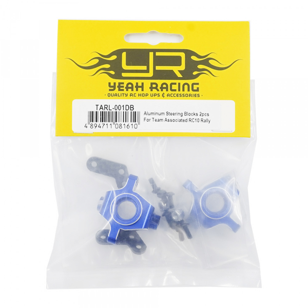 Yeah Racing Aluminum Steering Blocks 2pcs For Team Associated RC10 Rally / Semi-Truck 6x6 6WD / Apex2 (Blue)
