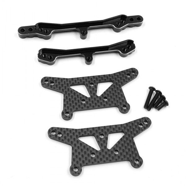 Yeah Racing Aluminum & Graphite Shock Tower (F & R ) Set For Team Associated RC10 Rally (Black)