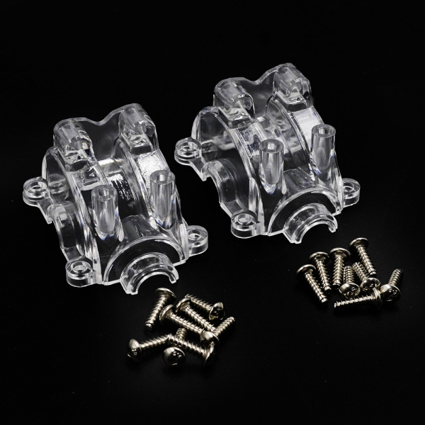 Xtra Speed transparenter Kunststoff-Differential/Getriebegehäuse-Deckel (2 Stück) für Tamiya TT-02 Serie