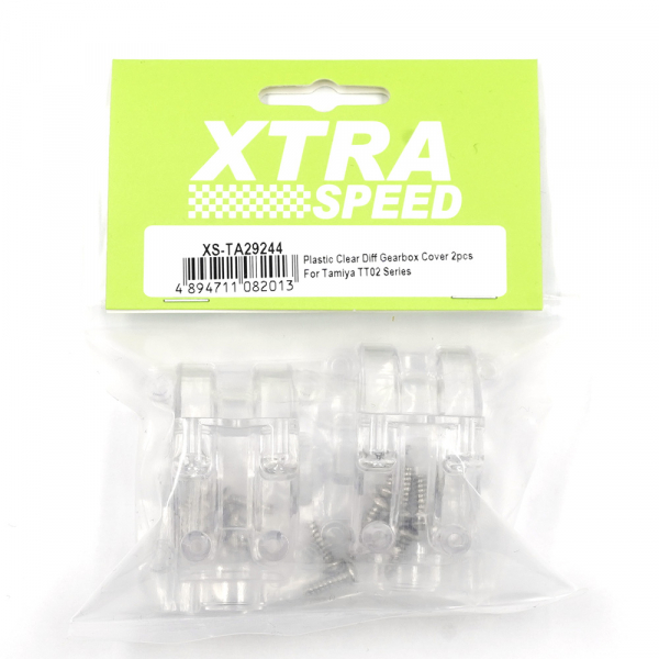 Xtra Speed transparenter Kunststoff-Differential/Getriebegehäuse-Deckel (2 Stück) für Tamiya TT-02 Serie