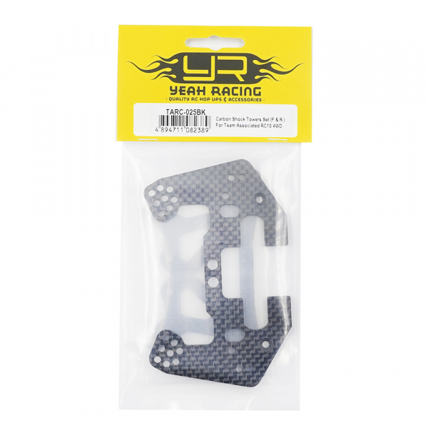 Yeah Racing Carbon Dämpferbrücken Set (Vorne & Hinten) für Team Associated RC10 4WD