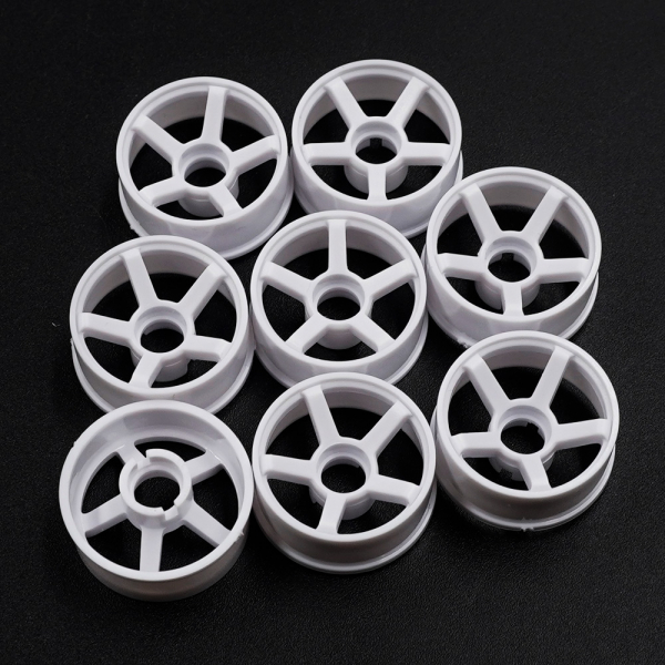 Yeah Racing Kunststoff-Felgensatz RWD, schmal, 8,5 × 20 mm, Offset 0 / +1 / +1,5 / +2, Weiß, für 1:28 Mini-Z